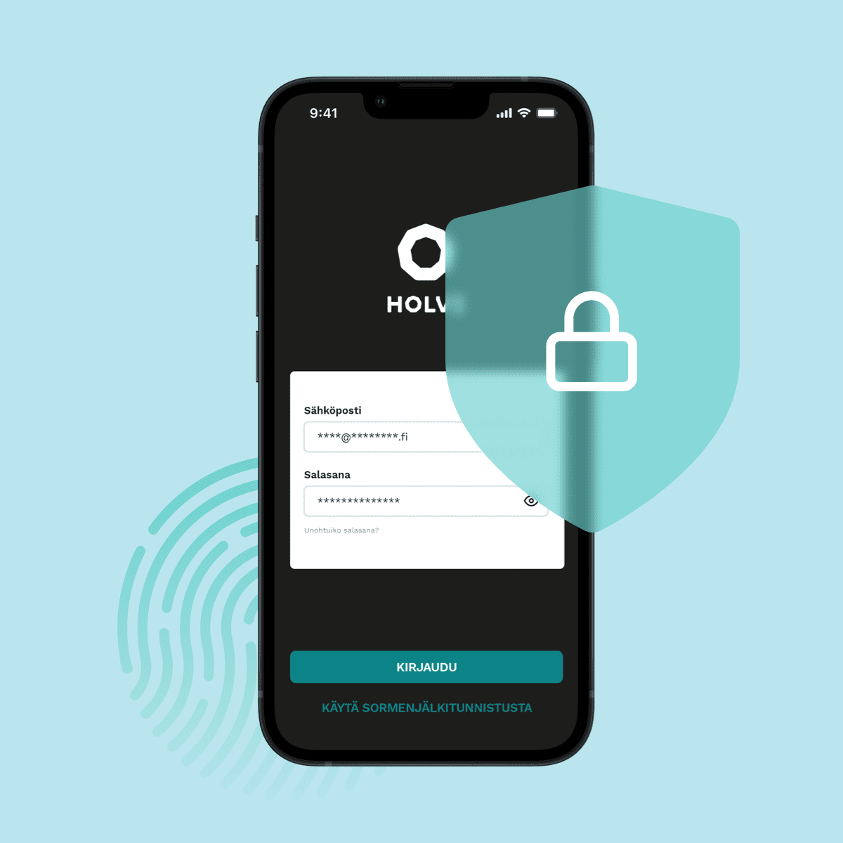 Security login screen for Holvi App